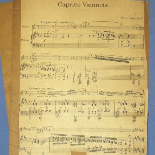 Fritz Kreisler plays his Caprice Viennois, in 1920 on Ampico piano roll 58145