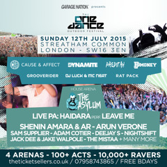 The Asylum @ The One Dance Festival - Sun 12th July @ Streatham Common - 100 Acts, 10,000 Ravers