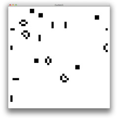 Confetti3aX: Game of Life, Xenakis-inspired version