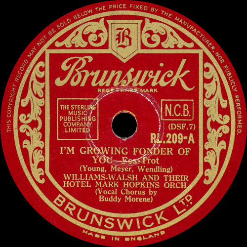 Williams-Walsh and their Hotel Mark Hopkins Orchestra - I'm Growing Fonder Of You - 1935