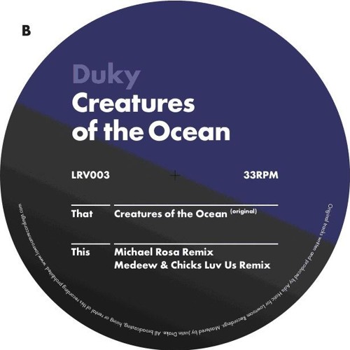 Duky - Creatures of the ocean(michael Rosa Remix)   Vinyl Only