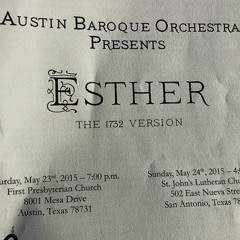 Handel's Esther 1732 version: Who Calls My Parting Soul From Death