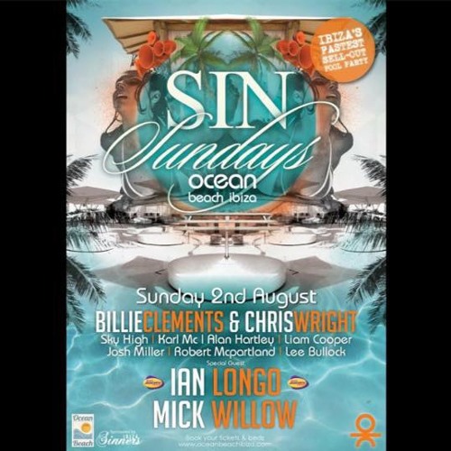 Live @Sinsundays Ocean Beachclub Ibiza 2nd August