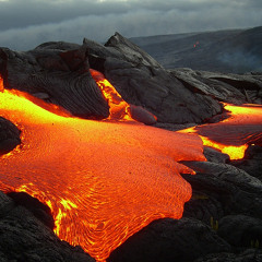 Hard Even - incandescent lava