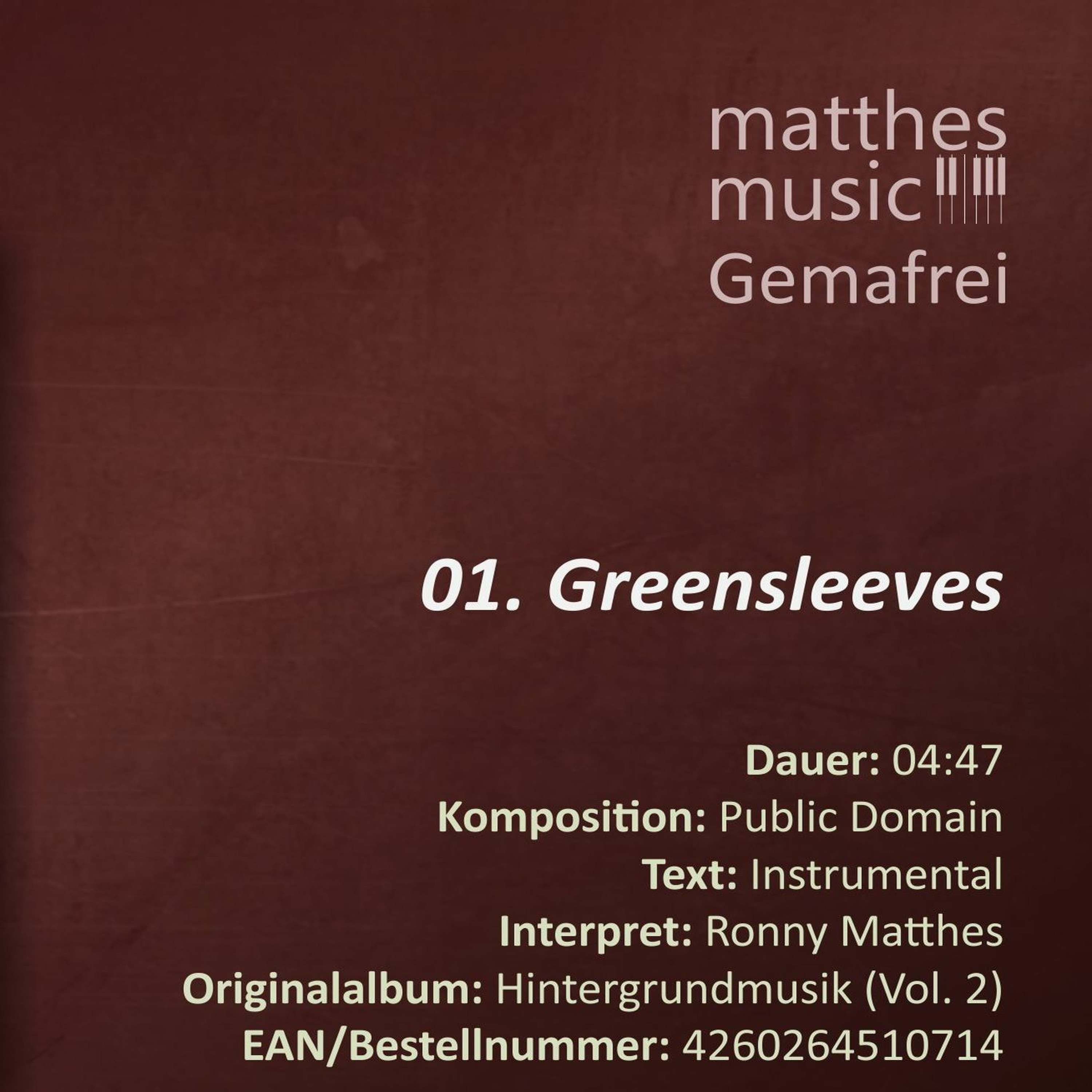 Greensleeves - Traditional (Public Domain) (01/12) - CD: Hintergrundmusik zur Beschallung (Vol. 2) episode artwork