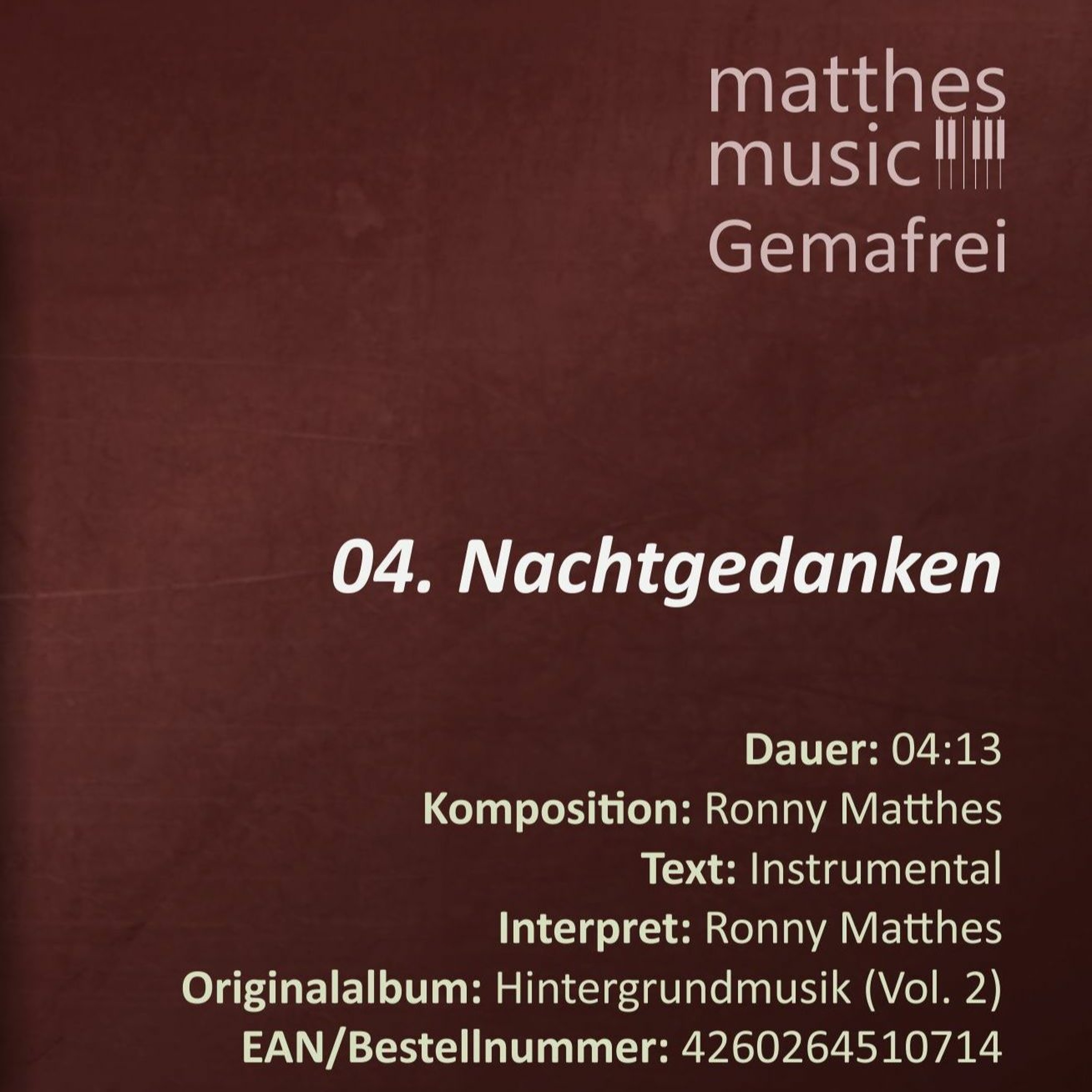 Nachtgedanken (04/12) - CD: Hintergrundmusik zur Beschallung von Hotels (Vol. 2) episode artwork