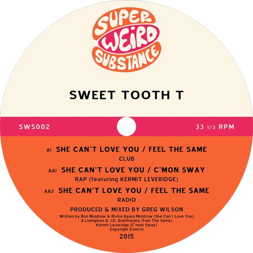 Sweet Tooth T Featuring Kermit Leveridge - 'She Can't Love You / C'mon Sway' - Greg Wilson Rap Mix