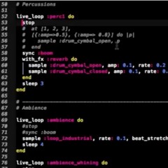 Small piece in Sonic Pi named 'Trance of an old clockwork'