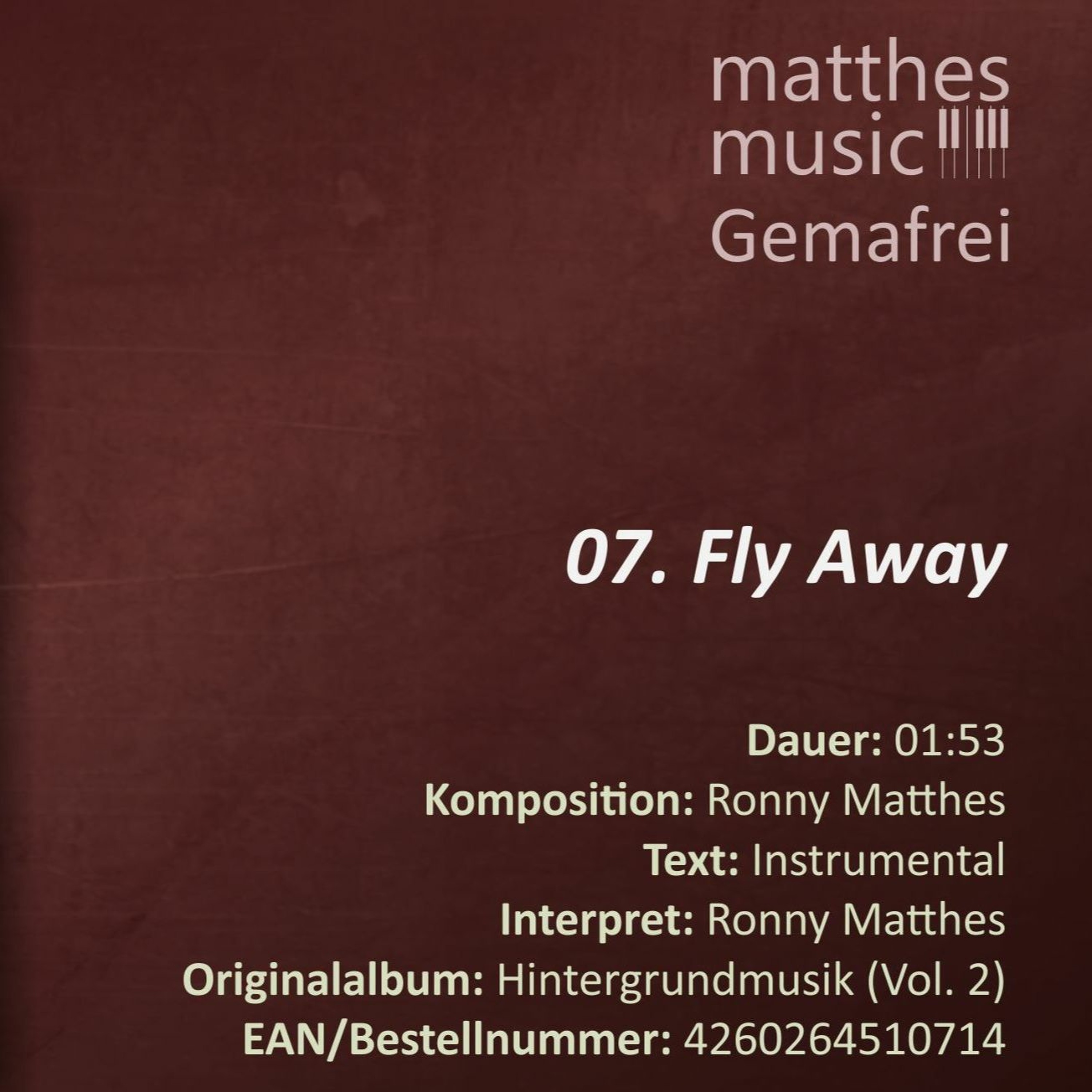 Fly Away - Gemafreie Klaviermusik (07/12) - CD: Hintergrundmusik zur Beschallung (Vol. 2) episode artwork