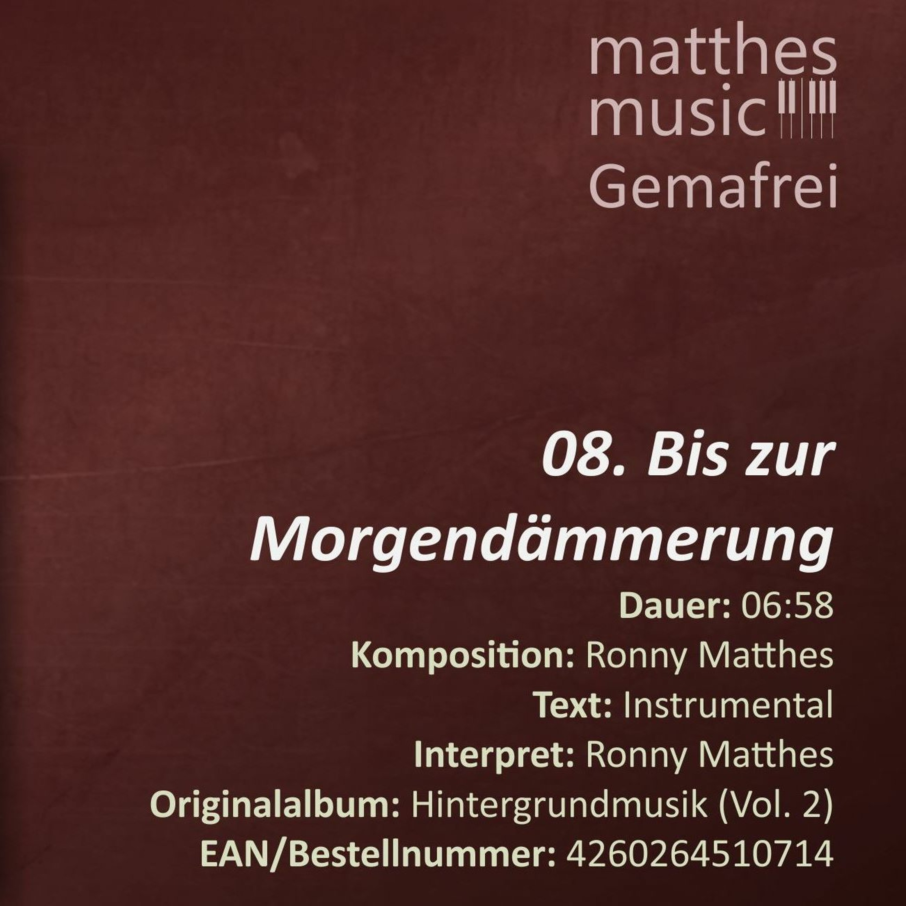 Bis zur Morgendämmerung - Gemafrei (08/12) - CD: Hintergrundmusik zur Beschallung (Vol. 2) episode artwork