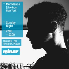 Rinse FM Podcast - Mumdance (Live From NYC) - 4th October 2015