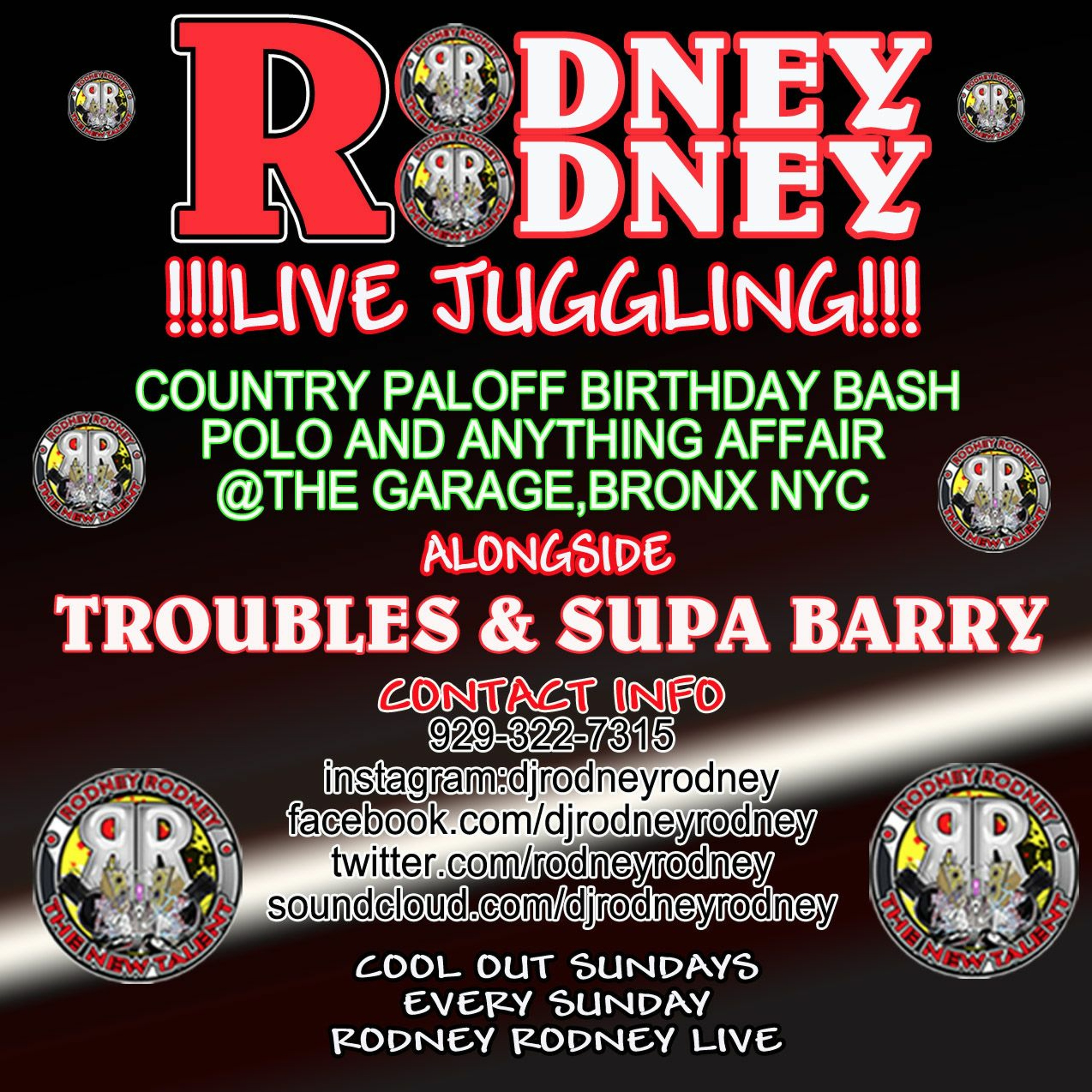 RODNEYRODNEY live juggling alongside TROUBLES & SUPA BARRY The Garage Bronx NYC episode artwork
