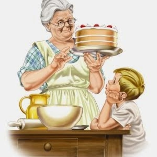 Бабушка с пирожками вектор