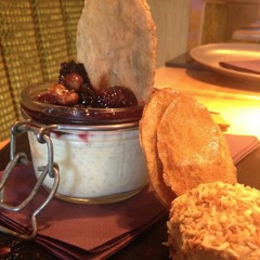 Vanilla rice pudding, blackberry compote, and coconut snowball  | Now You Can with Calor