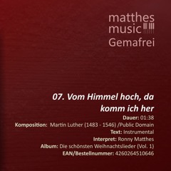 Vom Himmel hoch, da komm ich her - Klavier (07/14) - CD: Die schönsten Weihnachtslieder (Vol. 1)