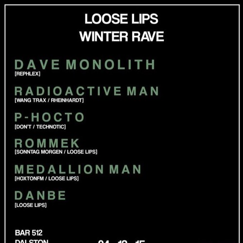 Loose Lips Hoxton FM Radio Show 25.11.15 Radioactive Man Guest Dj set