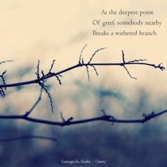 At the deepest point of grief, somebody nearby breaks a withered branch