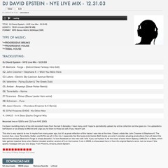 Throwback Mix - 2003 - DJ David Epstein - NYE - Live Mix 12.31.03