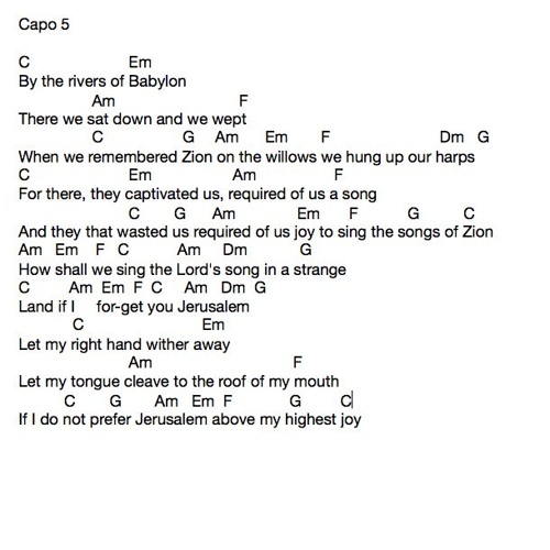 By The Rivers Of Babylon (Psalm 137:1 - 6)