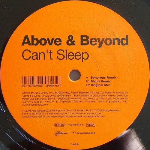 Above & Beyond/Can't Sleep (Remixes)レコード Above & Beyond/Can't Sleep (Remixes)レコード Can't Sleep
