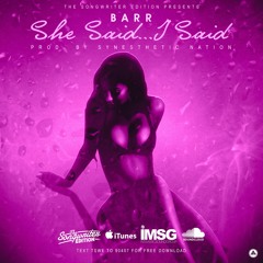 BARR - SHE SAID...I SAID (PRODUCED BY SYNESTHETIC NATION) - R&B
