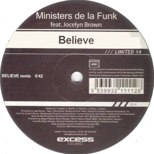 Ministers De La Funk Ft Jocelyn Brown - Believe (Ministers Vocal Mix)