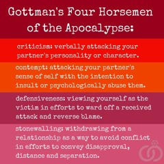 Understanding conflict in close relationships. The four horsemen to relationship failure.