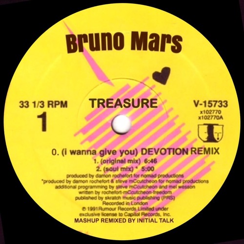 Bruno Mars - Treasure (I Wanna Give You Devotion '90 Remix)  @InitialTalk