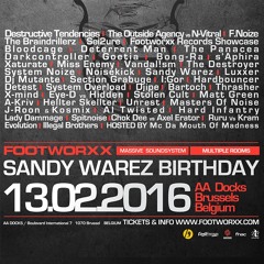A-kriv - FOOTWORXX Sandy Warez Bday 13 Feb 2016 Warmup PODCAST