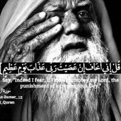 {قل اني اخاف ان عصيت ربي عذاب يوم عظيم}