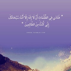 فَنادَى في الظلماتِ إن لا إله إلا أنتَ سُبحانكَ إنيِ كُنتُ من الظالمينْ