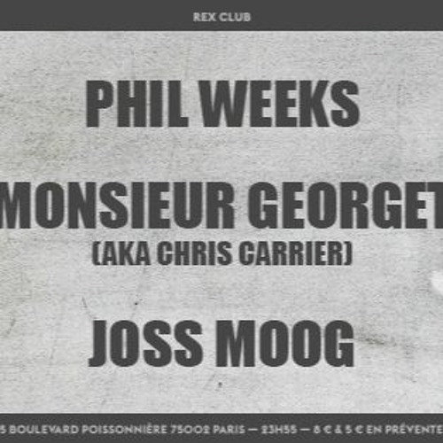 Joss Moog @ Get Underground - Rex Club - Paris (14/01/16)
