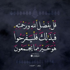قل بفضل الله وبرحمته فبذلك فليفرحوا هو خير مما يجمعون