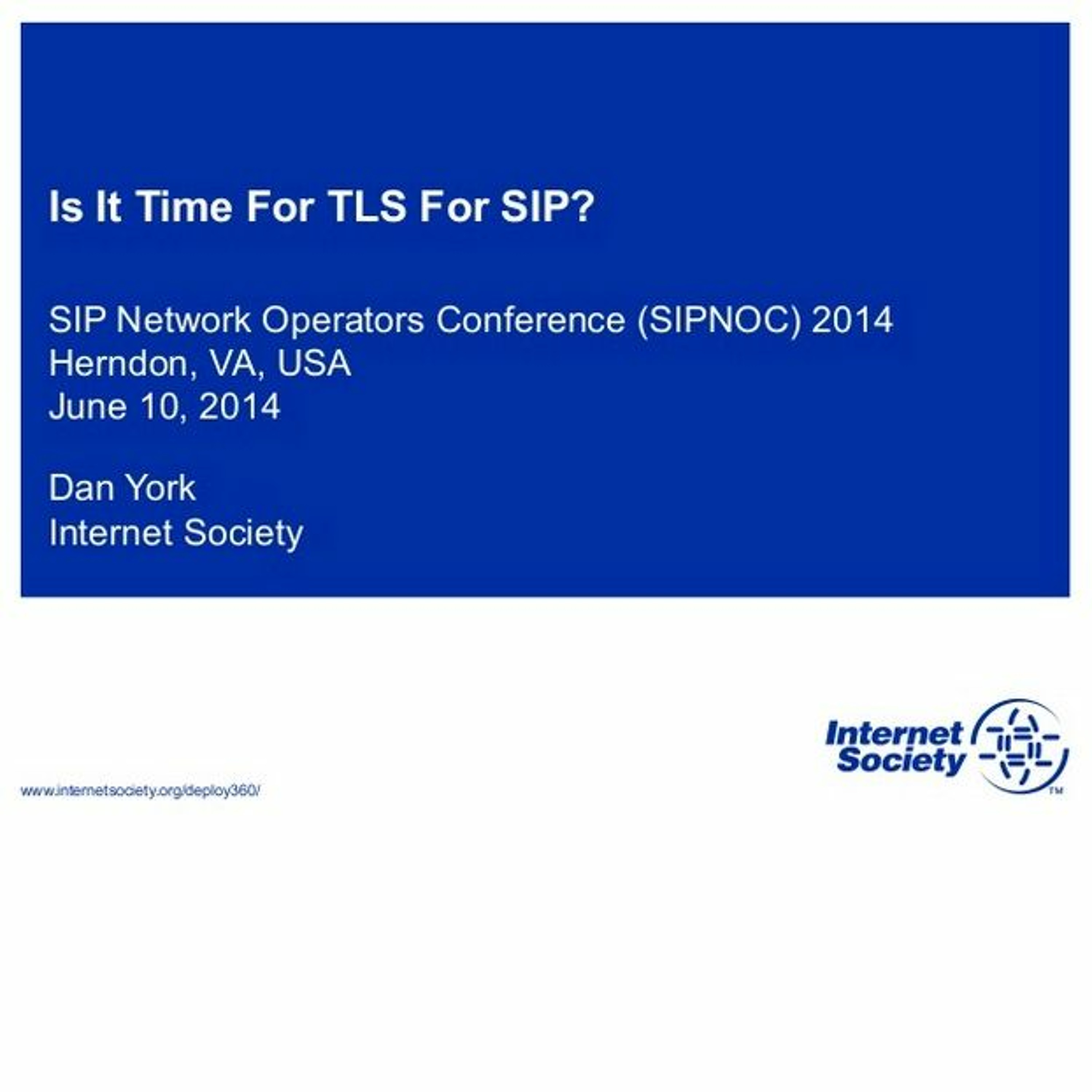 TDYR 285 - SIPNOC 2014 - Is It Time For TLS For SIP? (VoIP) episode artwork