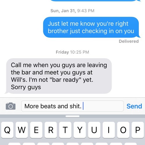 Beats I texted to my brother and forgot about