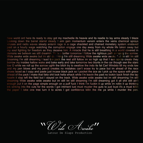 Wide Awake Official Song Produced by Latour De Slapz