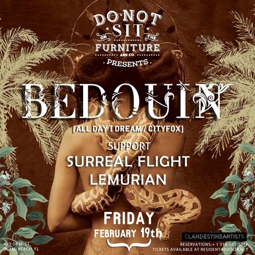 Surreal Flight warm up set For Bedouin at Do Not Sit On the Furniture, Miami Beach 02.19.16
