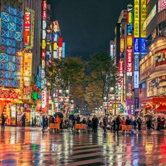nightime in tokyo