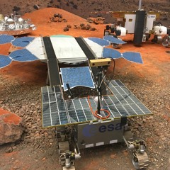 ESTEC - Mars Rover Traversing Gravel
