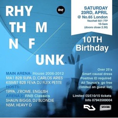RHYTHM N FUNK 10th BIRTHDAY OLD SKOOL 2006-2013  PROMO CD MIXED BY CARLOS ARIES