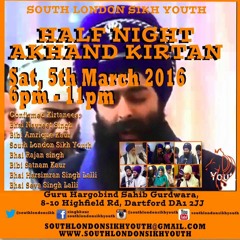 Half Night Akhand Keerthan (Dartford) 5.3.16