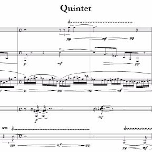 Quintet (2007) for flute, Bb clarinet, baritone saxophone, violin, percussion