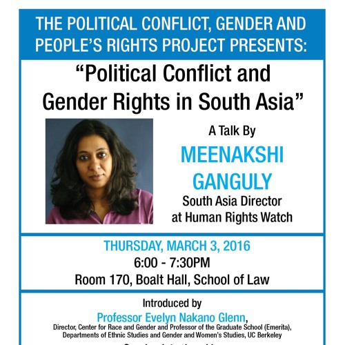 Political Conflict & Gender Rights in South Asia, Meenakshi Ganguly