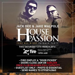 Jack Dee & Jake Walpole Live @ House Passion Sat 12th March