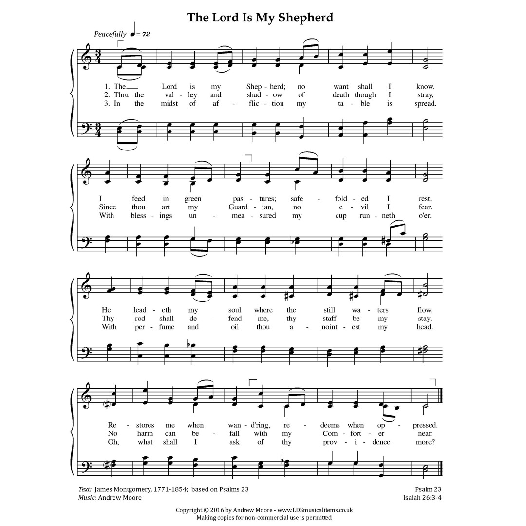 Stream The Lord Is My Shepherd (organ) by LDS Musical Items | Listen ...