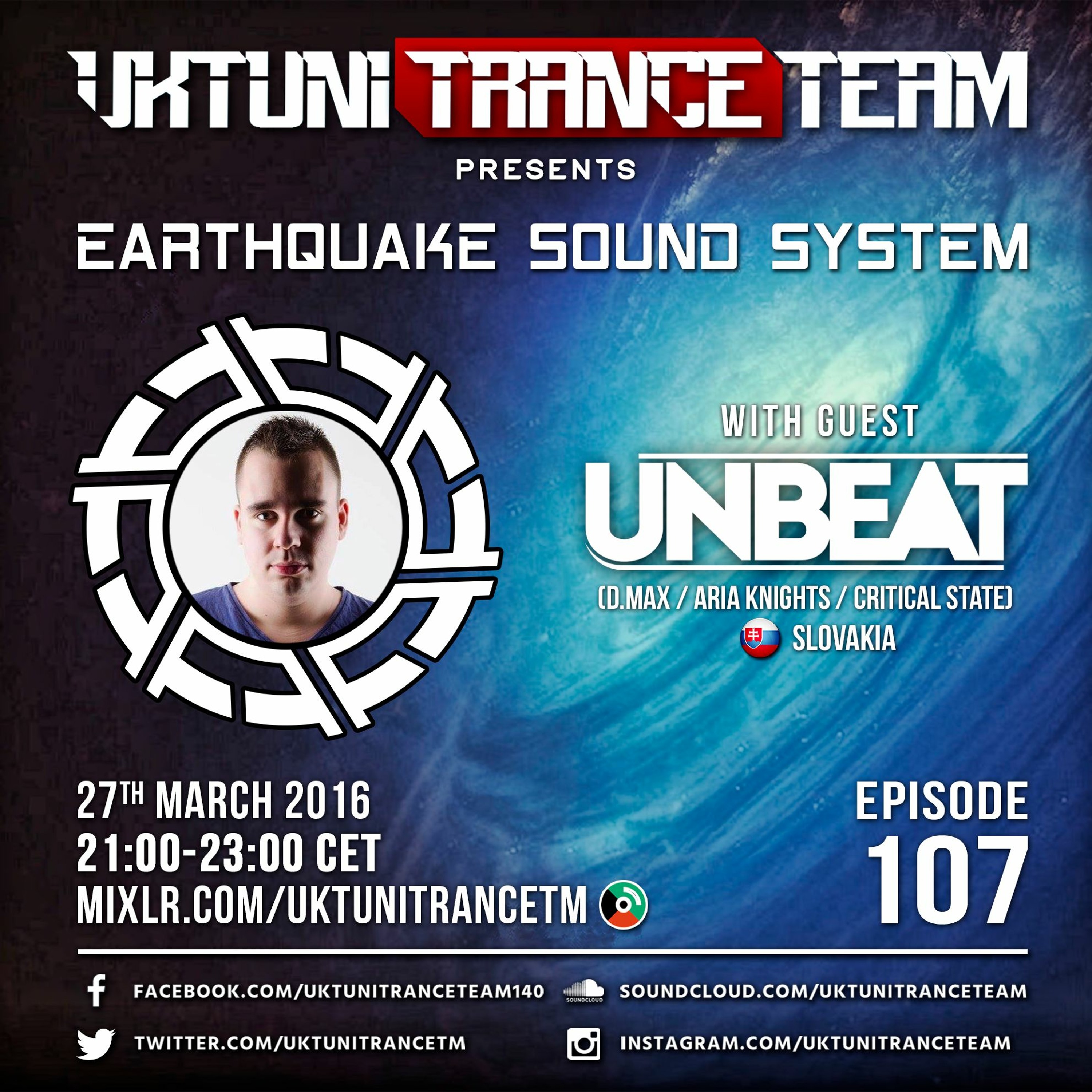 UkTuniTranceTeam Pres. Earthquake Sound System 107 (Unbeat Guest Mix) episode artwork