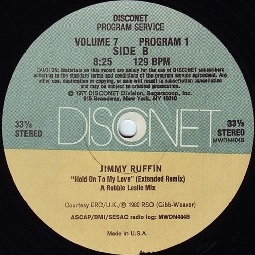 Jimmy Ruffin - Hold on to my love ( Disconet Remix )