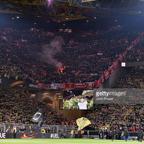 Liverpool And Borussia Dortmund Fans Singing YNWA Song