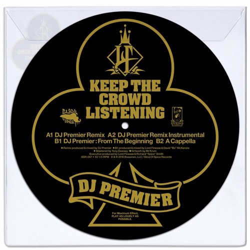 Lord Finesse • Keep The Crowd Listening (DJ Premier Instrumental)• 10" VINYL