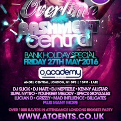 OVERTIME MEETS BASHMENT CENTRAL OFFICIAL MIX CD BY DJ SLICK DJ NATE & BILLGATES